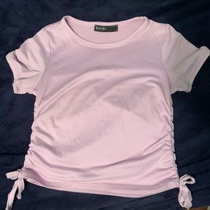 Brit & Bri purple side tie shirt